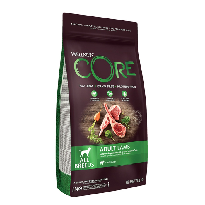 Wellness Core Xira Trofi Skulou Adult All Breeds Arni 1.8kg